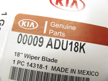 NEW - OEM 00009ADU18K 18''  Right Side Windshield Wiper Blade For Kia