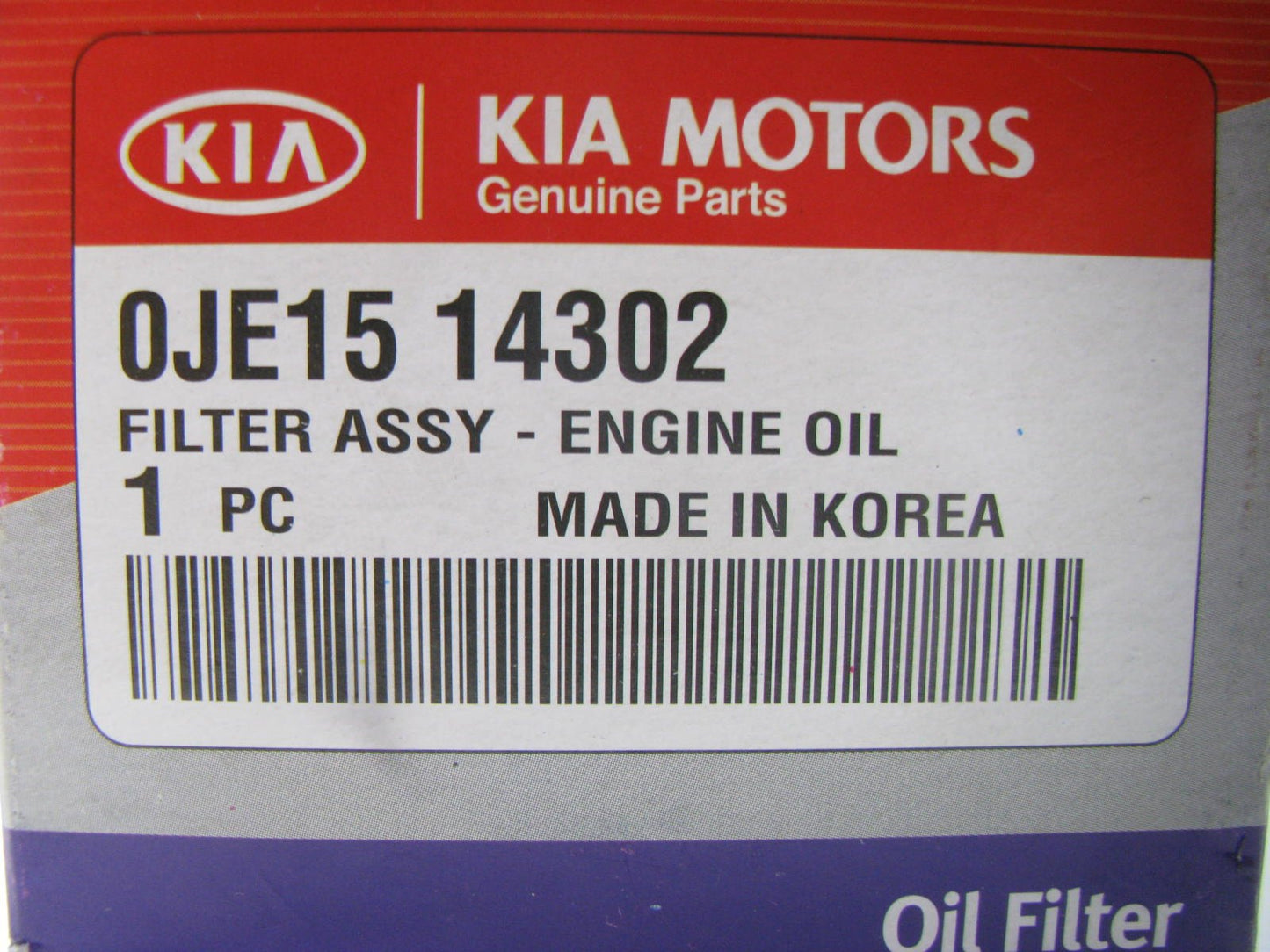 NEW GENUINE Engine Oil Filter OEM For Kia 0JE1514302