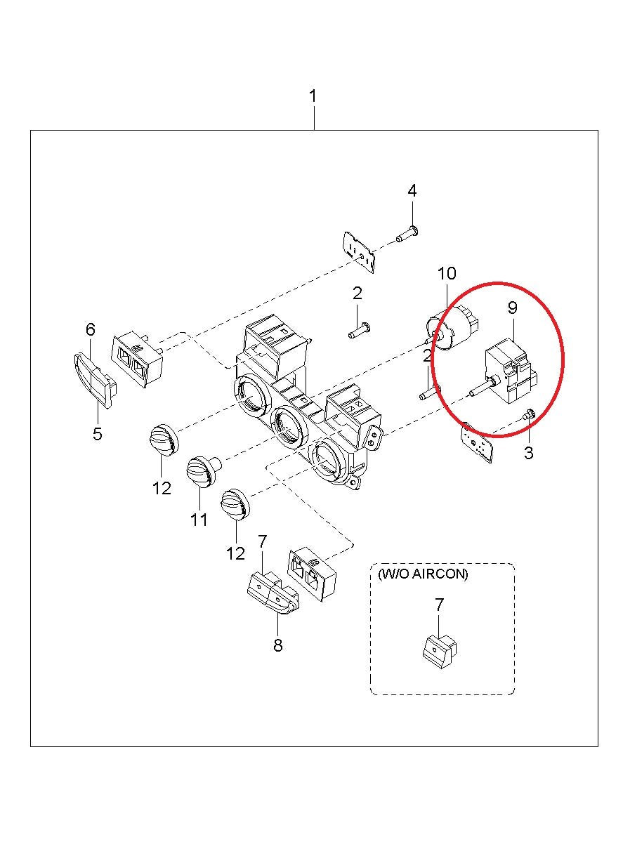 NEW OEM A/C Heater Control Knob Mode Switch For 2000-02 Kia Sportage 0K07061C21