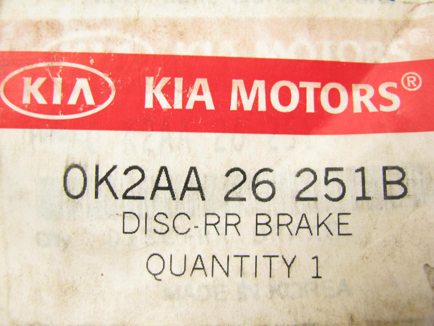 NEW GENUINE REAR Disc Brake Rotor OEM For Kia 98-01 Sephia 00-03 Spectra