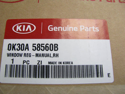 NEW 0K30A58560B FRONT RIGHT MANUAL Window Regulator OEM For 01-05 Kia Rio
