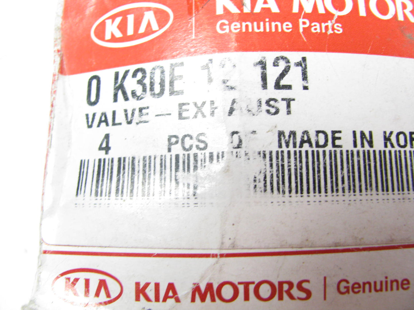 (4) NEW - OEM 0K30E12121 Engine Exhaust Valves For 2001-2003 Kia Rio