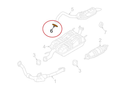 Exhaust Pipe Connector Gasket OEM For 2002-2005 Kia Sedona, 03-09 Sorento V6