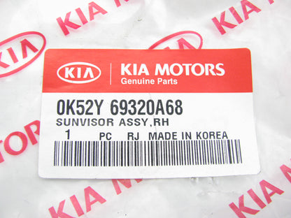 Right Passengers Side Beige Sun Visor OEM For 2001-2005 Kia Sedona W/O Sunroof