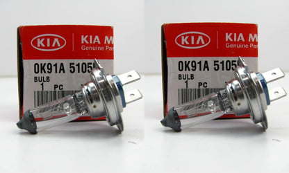 (2) NEW GENUINE High Beam Headlamp Head Light Bulbs OEM For Kia 0K91A51055 PAIR