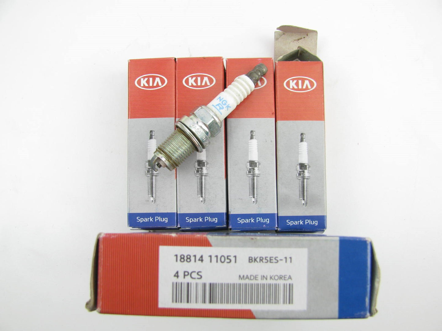 4 PCS - NEW Genuine OEM For Kia Spark Plugs # 1881411051 NGK BKR5ES11