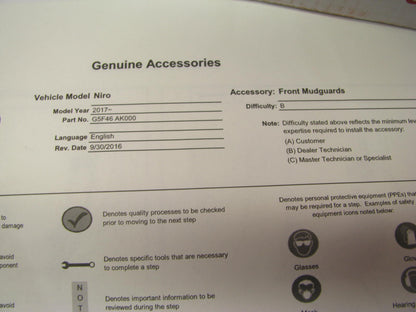 NEW - OEM 1GF46AC000 Rear Splash Mud Guards Genuine OEM For 2010-2011 Kia Rio