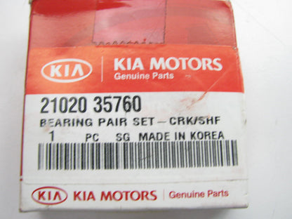 New OEM Engine Crankshaft Main Bearings PAIR For Kia 2102035760 STD ''RED'' Size