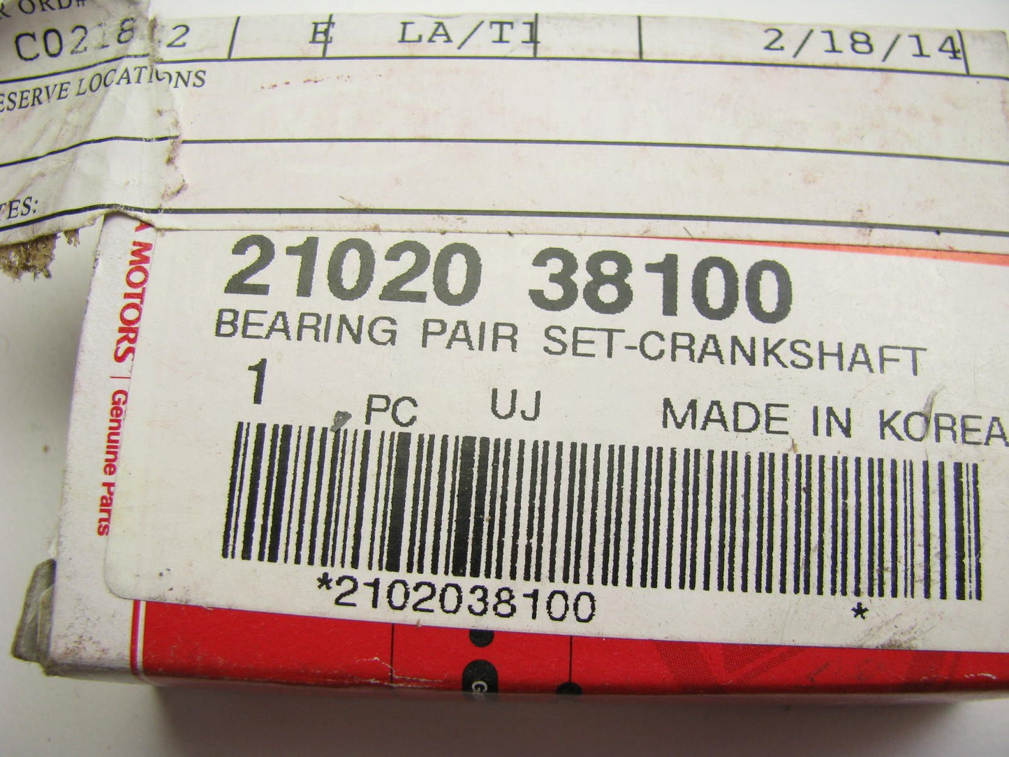 NEW - OEM 2102038100 Engine Main Bearing STANDARD For 2001-2006 Kia Optima 2.4L