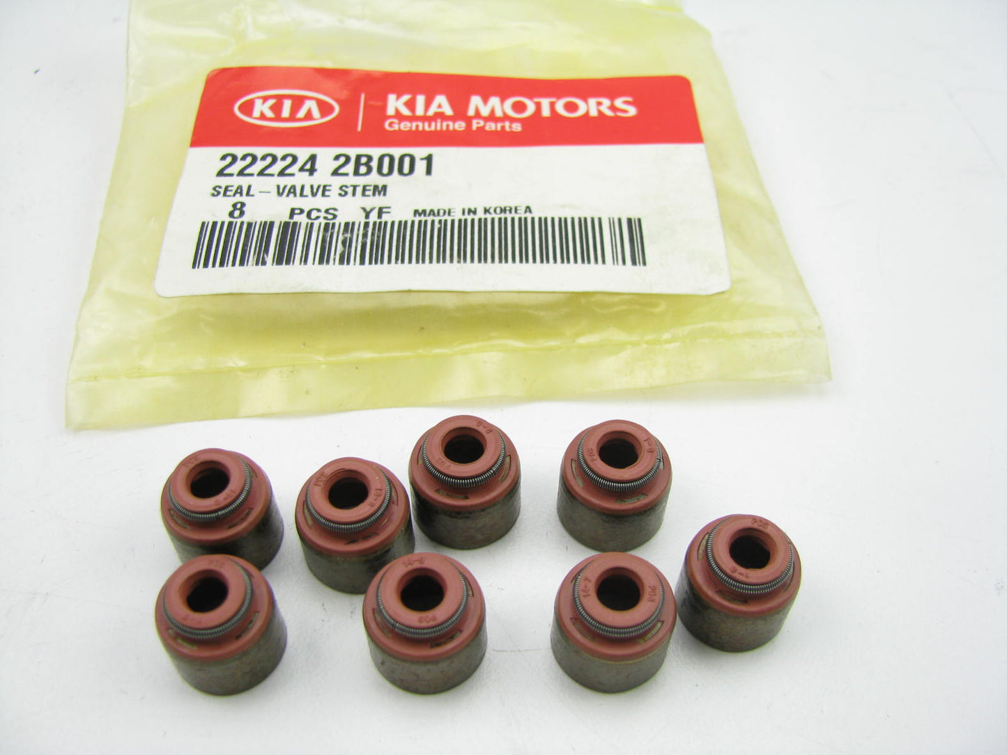 (8) New Genuine EXHAUST Valve Stem Oil Seals OEM For Kia 222242B001