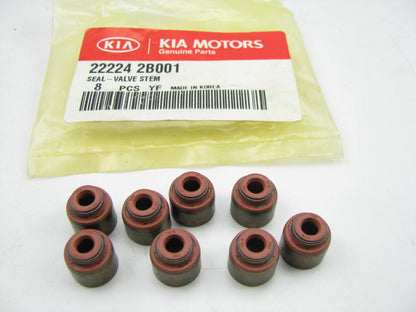 (8) New Genuine EXHAUST Valve Stem Oil Seals OEM For Kia 222242B001
