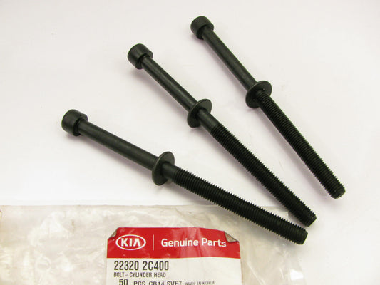 (3 PCS) New Genuine Engine Cylinder Head Bolts OEM For Kia 223202C400
