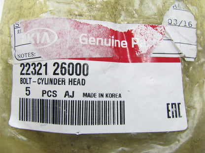 (5 Pcs) Engine Cylinder Head Bolts OEM For 05-11 Kia Rio 2232126000