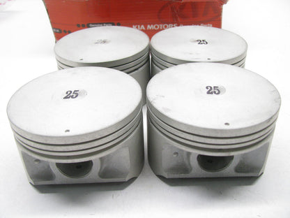 (4) NEW - OEM 2341037210 Engine Piston STD  For 1998-2001 Hyundai Sonata 2.5L V6