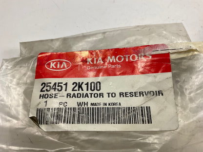 NEW - OEM 254512K100  Radiator To Reservoir Hose For 2009-2011 Kia Soul