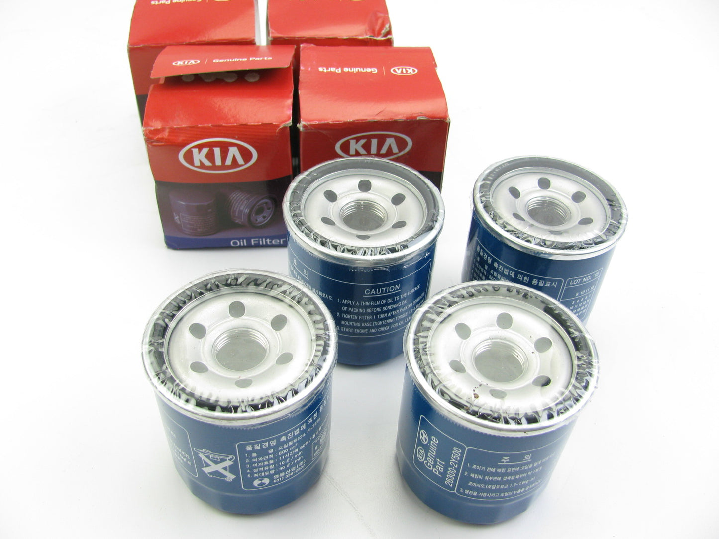 (4) NEW GENUINE Oil Filters OEM For Kia 263002Y500