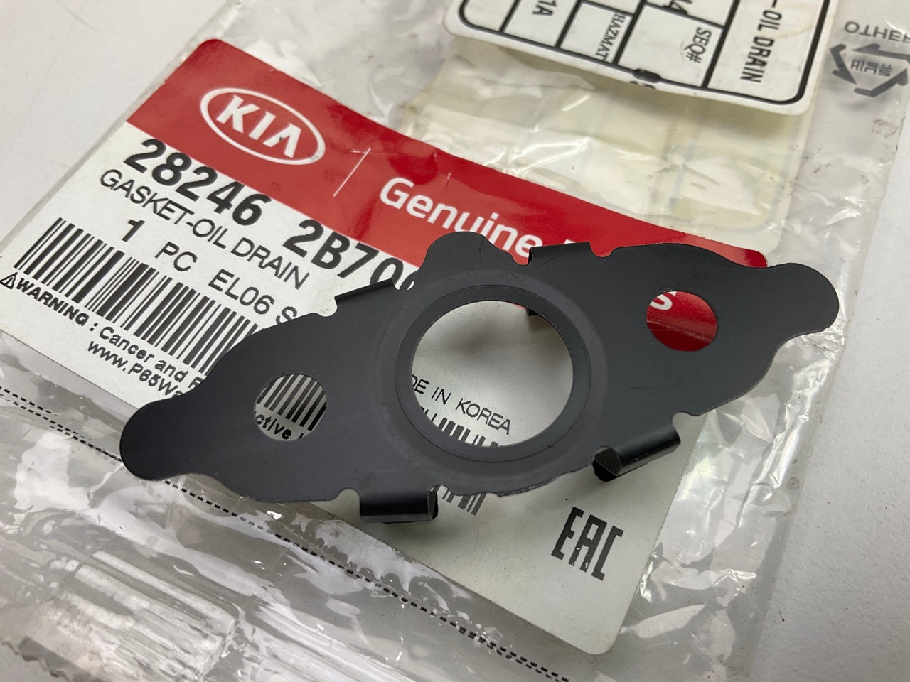 NEW GENUINE Turbocharger Oil Line Gasket OEM For Kia 1.6L TURBO 282462B700