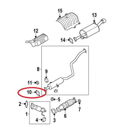 Exhaust Rear Muffler Gasket OEM For 2011-15 KIA Forte 2.0L 287511M000