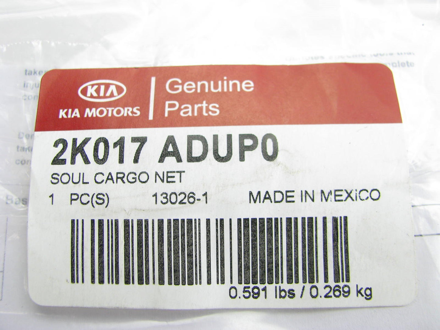 NEW GENUINE OEM Rear Trunk Cargo Net For 2012-13 Kia Soul 2K017ADUP0