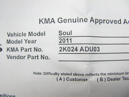 NEW GENUINE Front Hood Clear Protection Film Kit OEM For 2010-2011 Kia Soul
