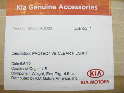 NEW GENUINE Front Hood Clear Protection Film Kit OEM For 2010-2011 Kia Soul