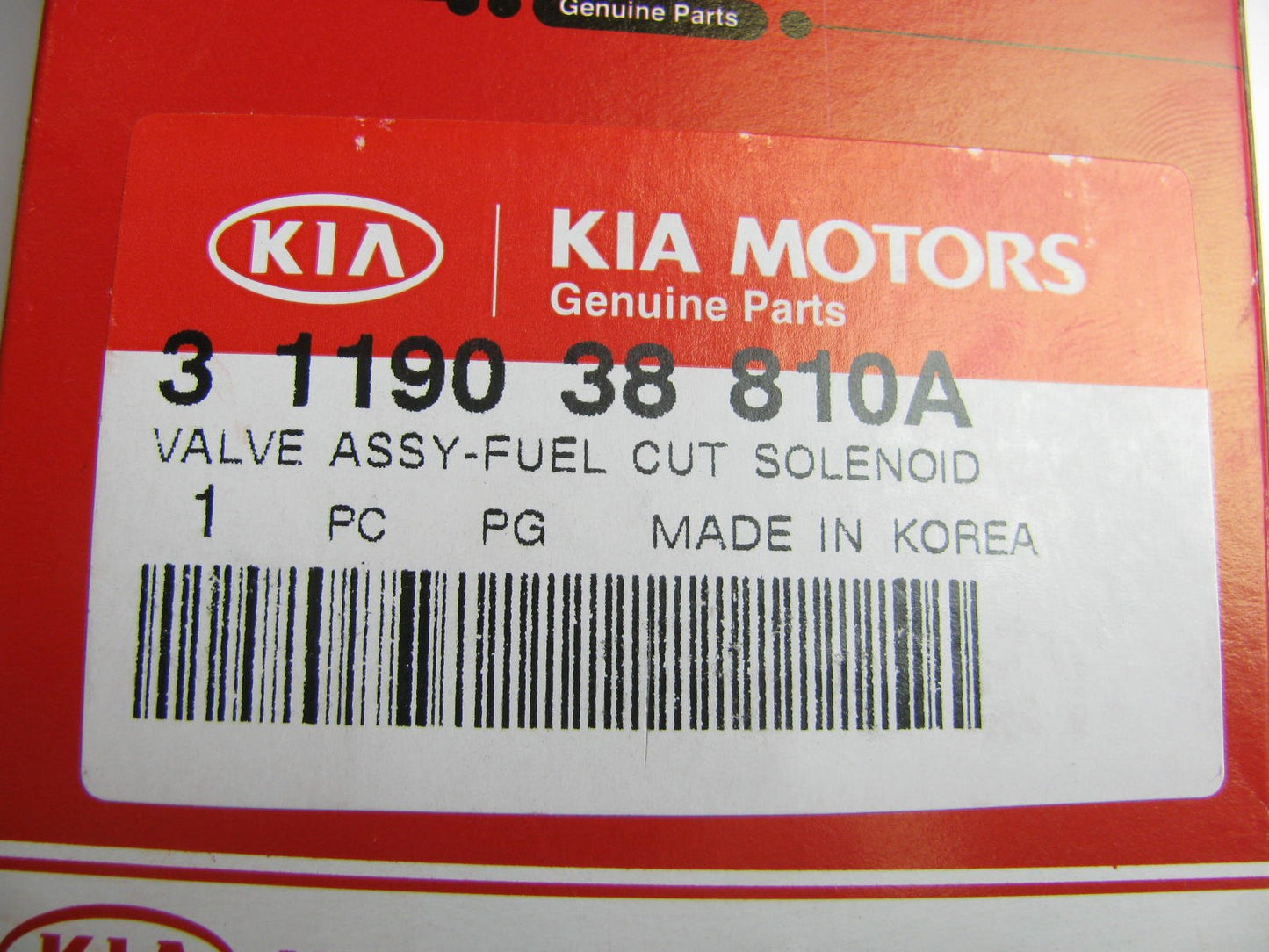 NEW - OEM 3119038810A Fuel Cutoff Solenoid Cut Off Valve For Kia