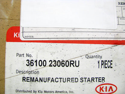 Reman. OEM Starter 3610023060RU For Kia Spectra 04-06 2.0L AUTOMATIC TRANS ONLY