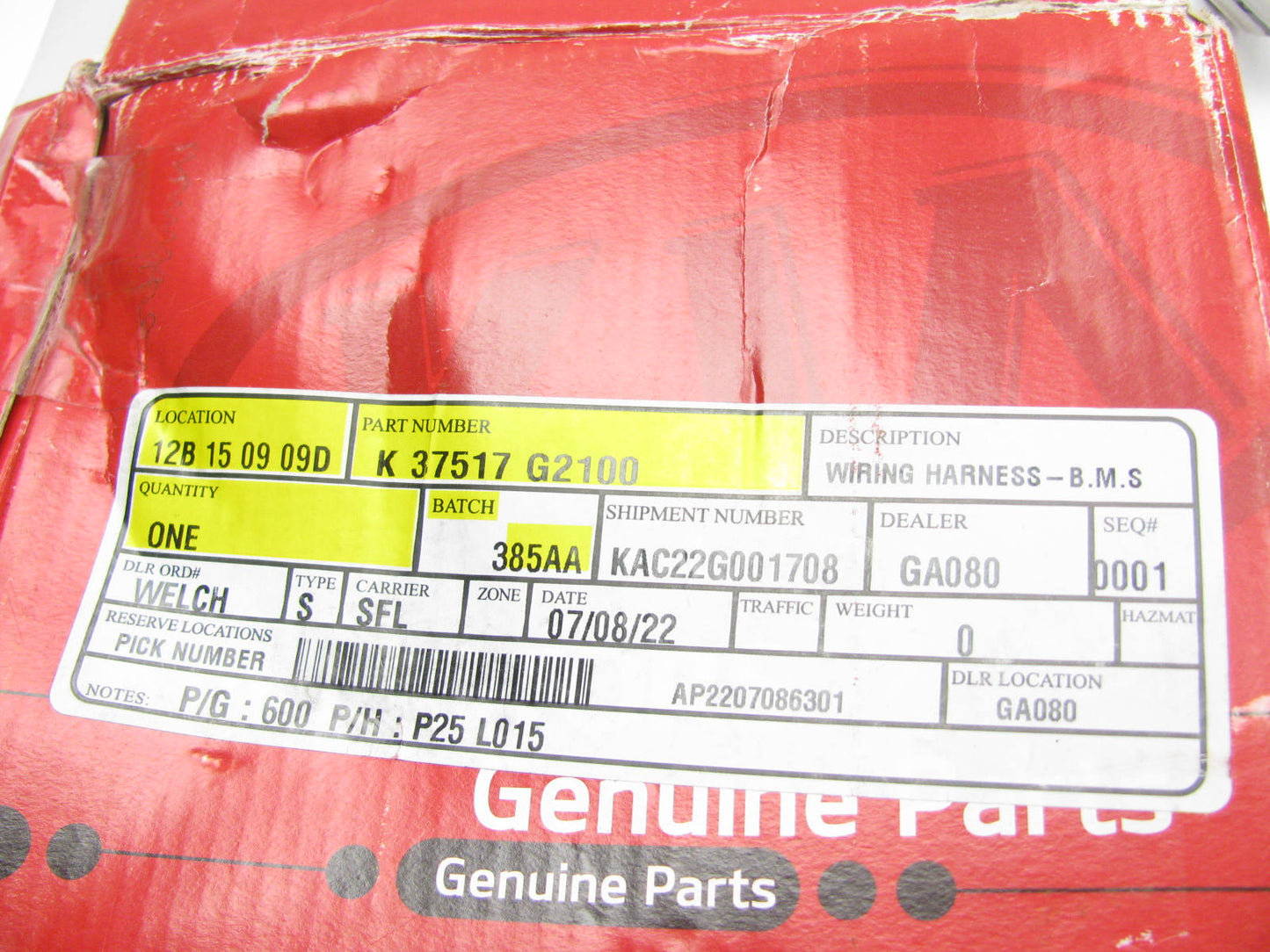 Electric Drive Motor Battery Pack Control Module Wire Harness OEM For 17-21 Niro