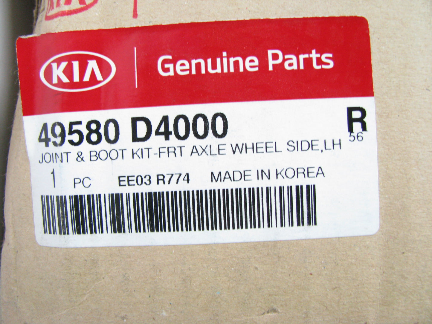 Left Outer CV Axle Rubber Boot, Wheel Side OEM For 16-20 Optima 2.4L 49580D4000