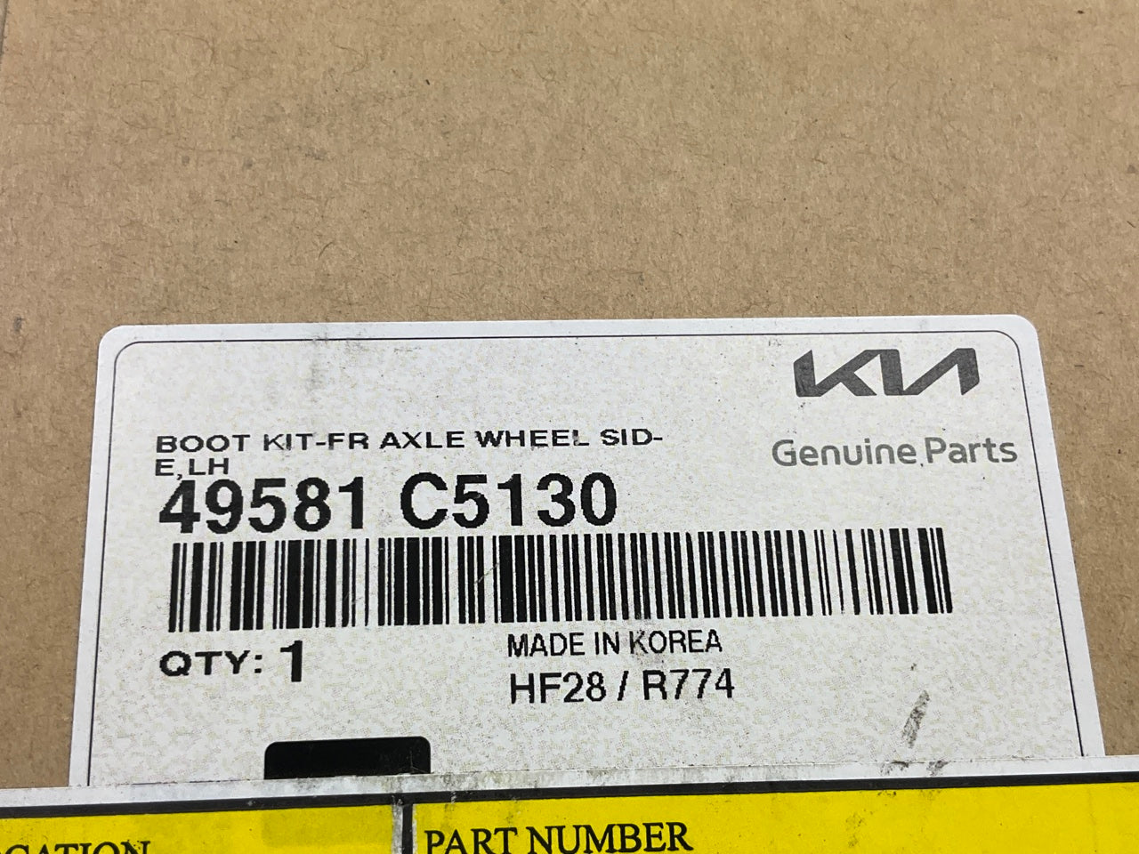 NEW - OEM 49581C5130 Front Left CV Axle Boot For 2020-2023 Kia Telluride