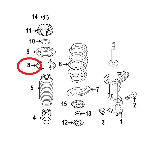 Front Coil Spring Upper Insulator Rubber Pad For 2012-2017 Kia Rio 546231W000