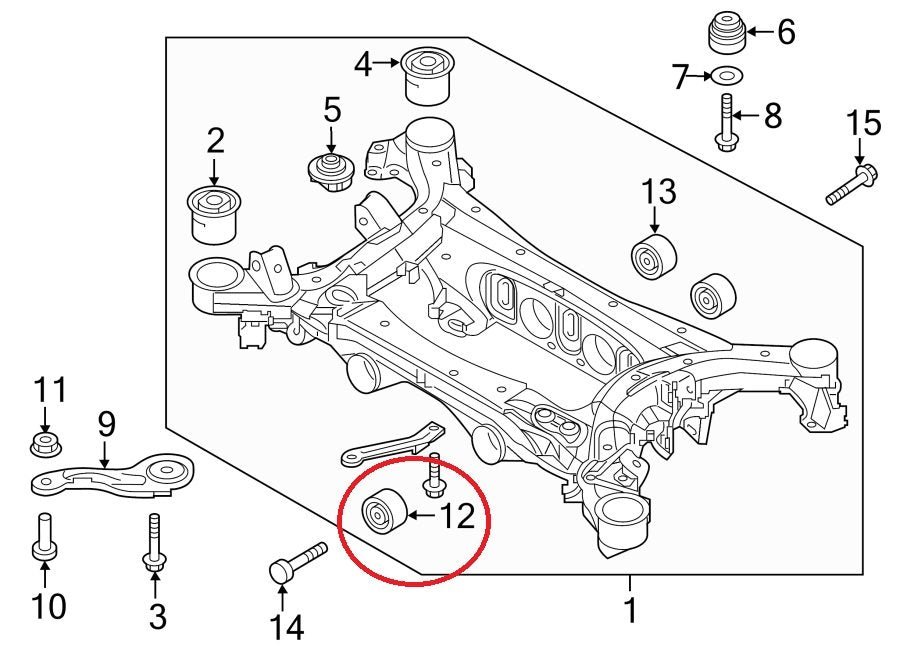 New Rear Suspension Crossmember Forward Bushing OEM For 15-17 Kia K900