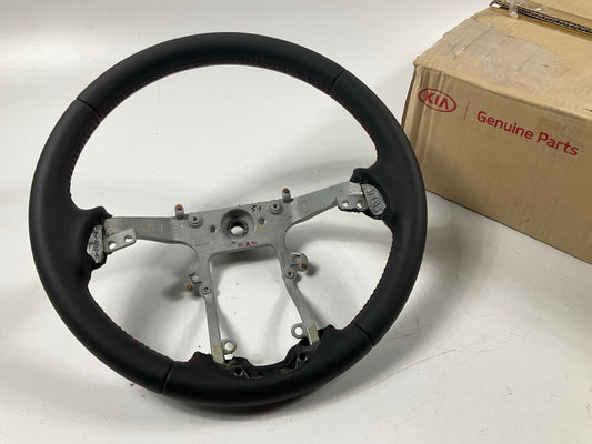 NEW - OEM Steering Wheel Black Leather & Red Stitching For 2010-2013 Kia Forte