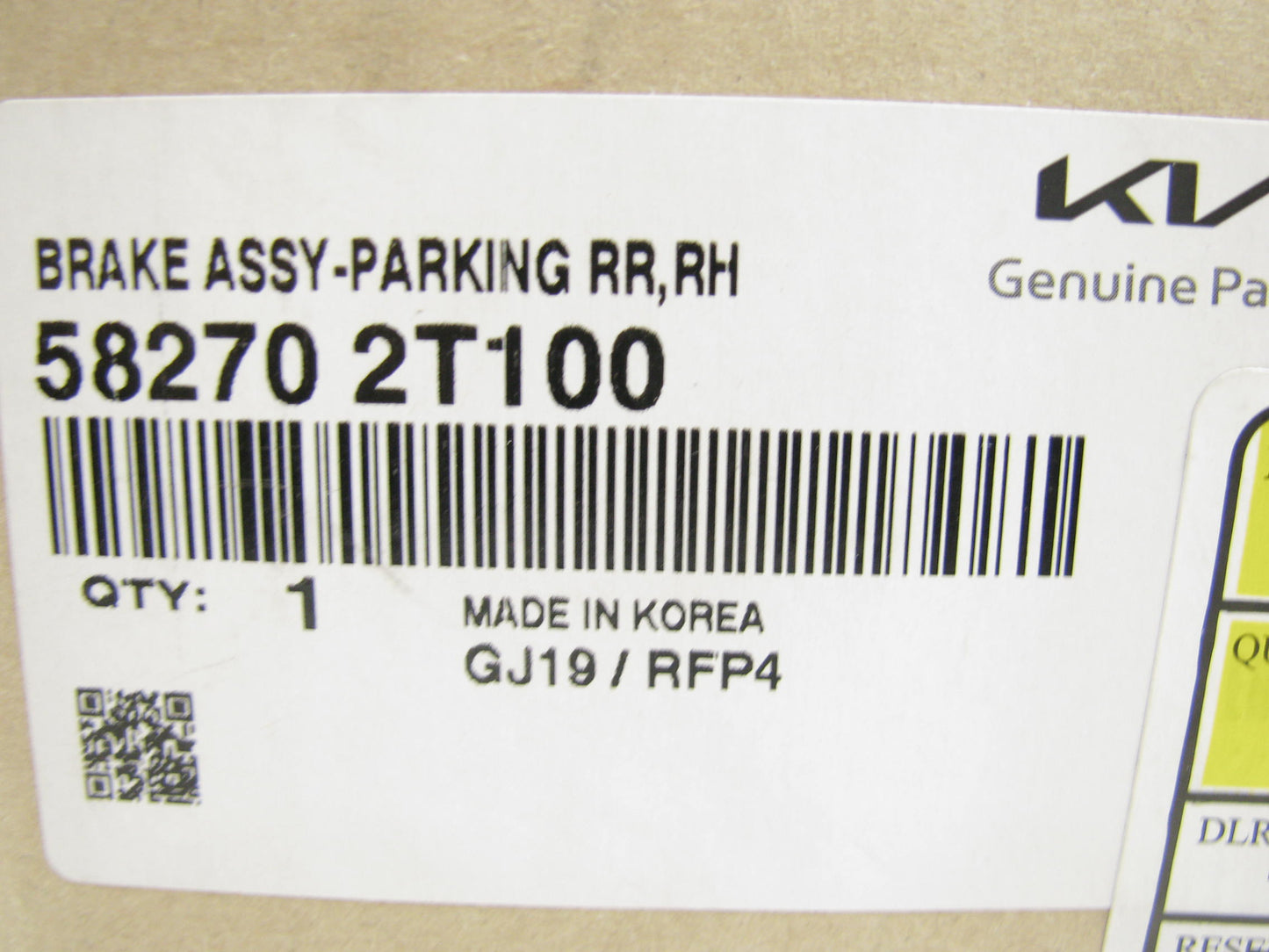NEW Rear Right Parking Brake Backing Plate W/ Shoes For 11-15 Optima 582702T100