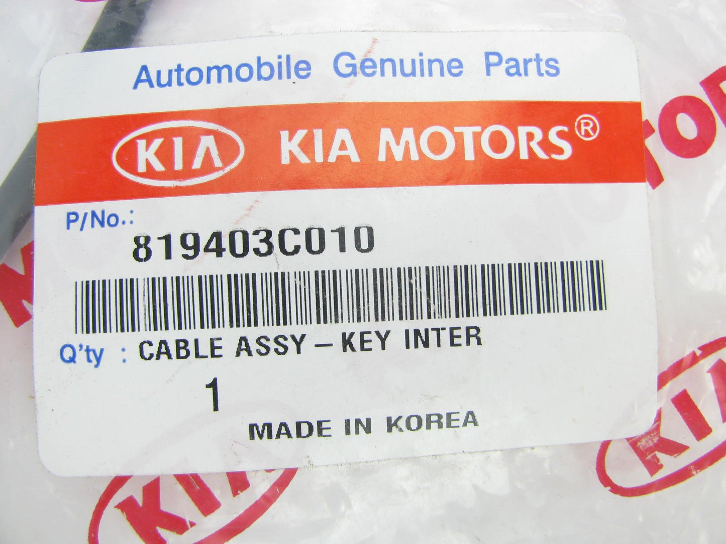 Shift Lever Control Key Interlock Cable Assembly OEM For 2000-2002 Kia Optima