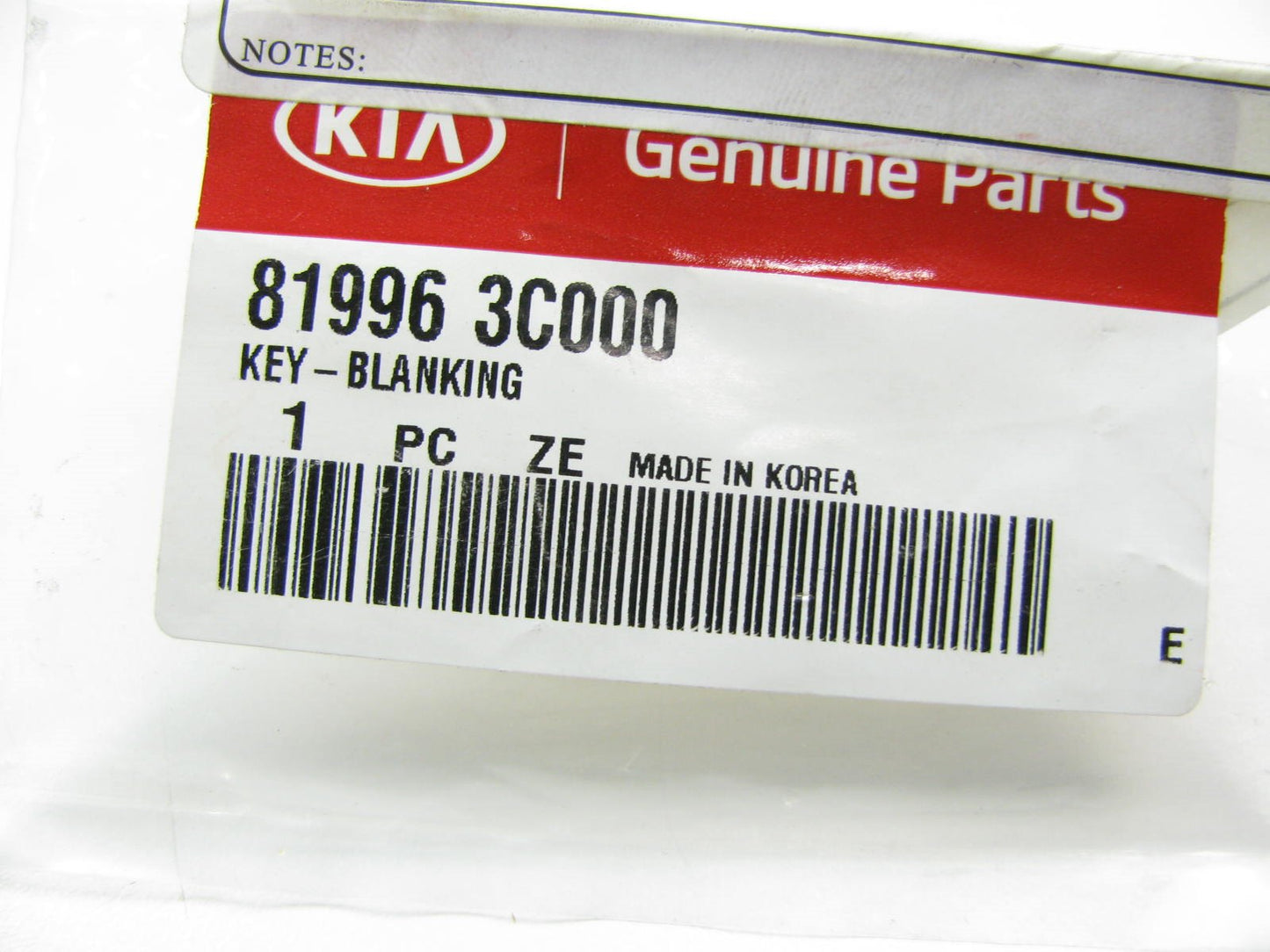 NEW OEM Master UNCUT Key Blank For 2001-06 Kia Optima, 03-06 Sorento 819963C000