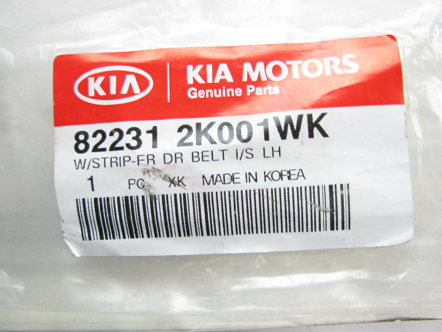 NEW OEM 822312K001WK Front Left Door Weatherstip Belt Seal For 2012-13 Kia Soul