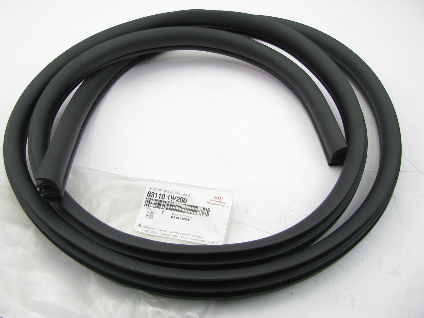 Rear Door Weatherstrip Seal, On Body, OEM For 12-16 Kia Rio Hatchback 831101W200