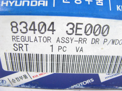 NEW - OEM 834043E000 Rear Right Window Regulator For 2005-2009 Kia Sorento