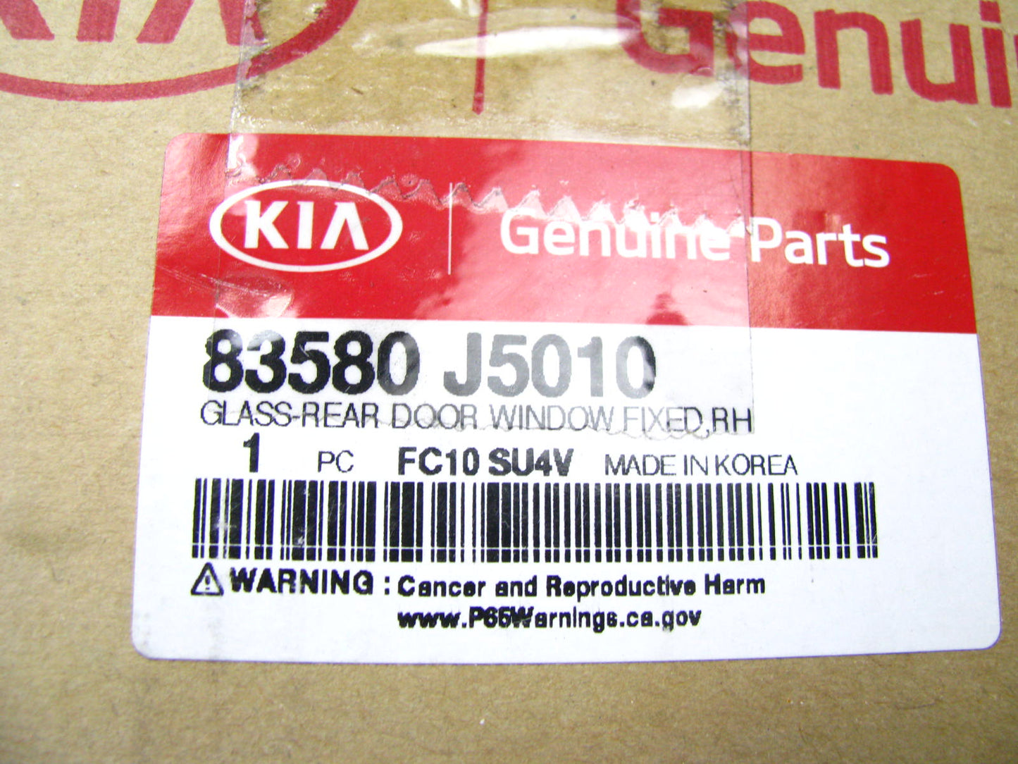 NEW Rear Right Passenger Door Quarter Glass For 2018-23 Kia Stinger 83580J5010