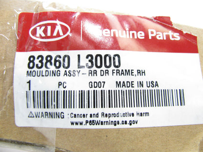 NEW Rear Right Door Frame Molding Strip OEM For 2021-2024 Kia K5 83860L3000