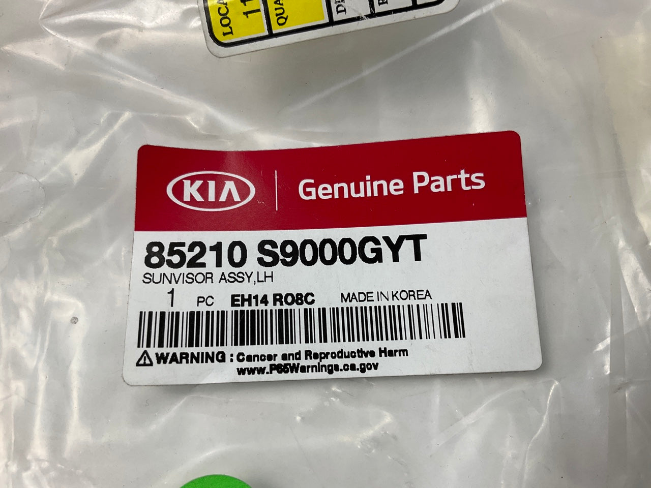 NEW Gray Left Sun Visor OEM For 20-24 Kia Telluride W/O Dual Sunroof 85210S9000
