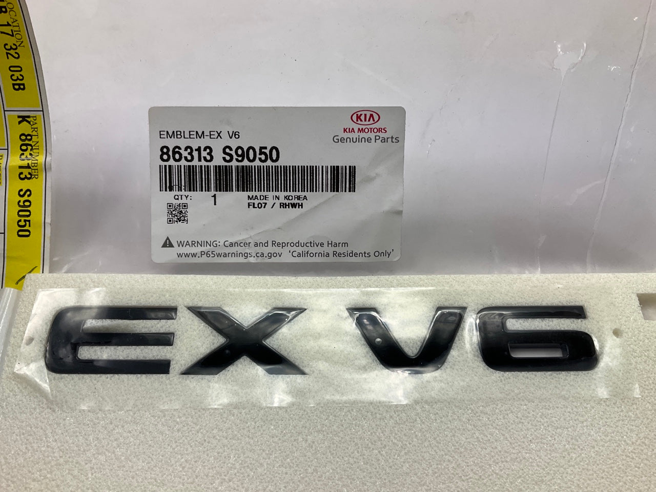 NEW - OEM 86313S9050 ''EX V6'' Emblem For 2020-2021 Kia Telluride Nightfall