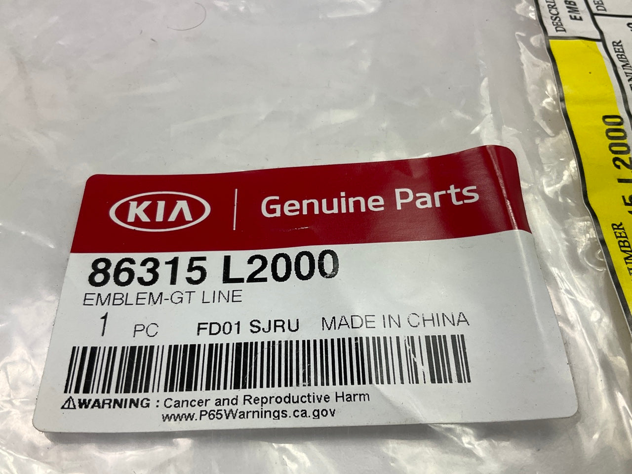 NEW GENUINE Rear Trunk Lid Emblem ''GT Line'' OEM For 2021-2024 Kia K5 86315L2000