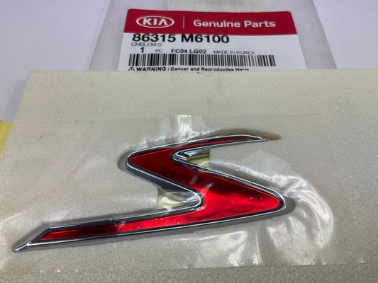 NEW ''S'' Nameplate Emblem OEM For 2019-2021 Kia Forte S 86315M6100