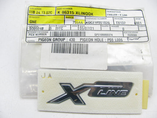 NEW ''X-Line'' Exterior Emblem OEM For Kia 86315XLINQQK