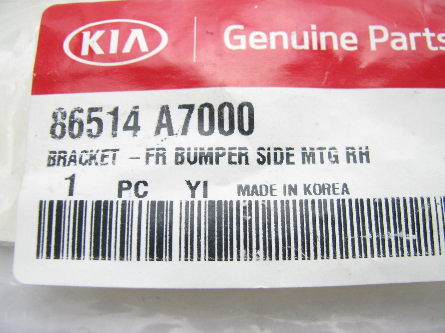 Front Bumper Right Side Mounting Bracket OEM For 2014-2018 Kia Forte 86514A7000