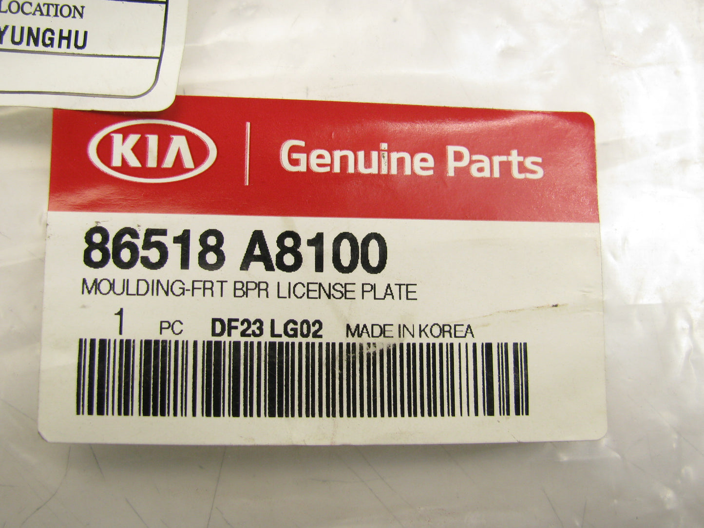 Front Bumper Licence Plate Moun Bracket OEM For 2017-18 Optima HYBRID 86518A8100