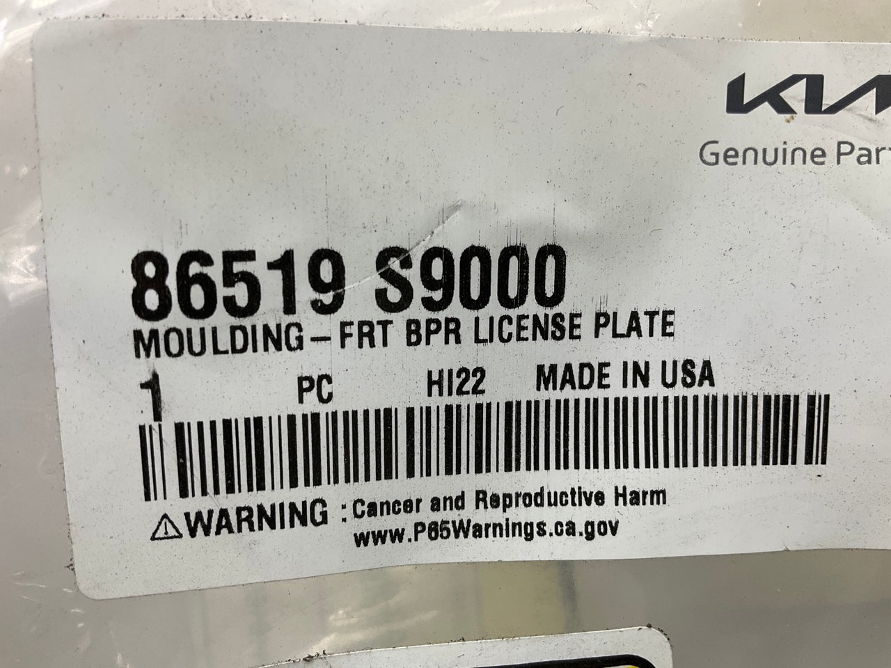 NEW Front License Plate Bracket OEM For 2020-2022 Kia Telluride 86519S9000