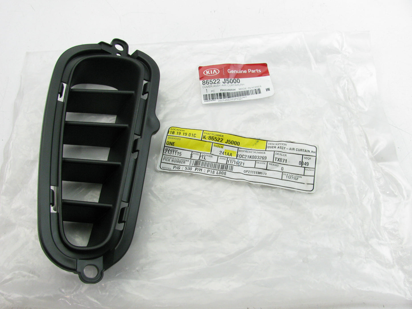 NEW Front Bumper Right Passengers Air Vent Duct Grille OEM For 18-21 Kia Stinger